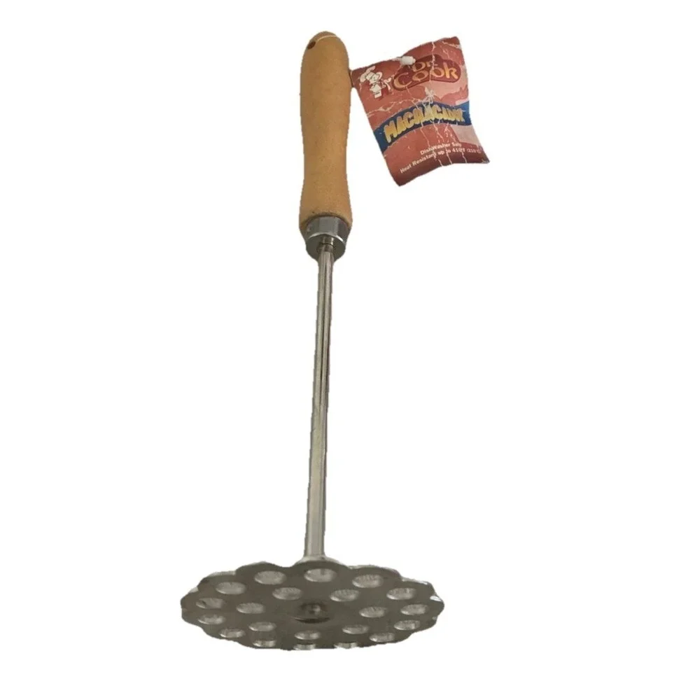 Vintage Bean Masher Stainless Steel Wood Handle Machacador Dr Cook NEW